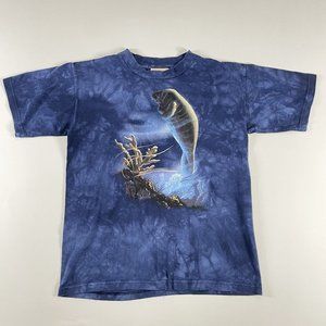Vtg The Mountain Rare Manatee Ocean Sea Animal T-Shirt Unisex Youth L Tie Dye